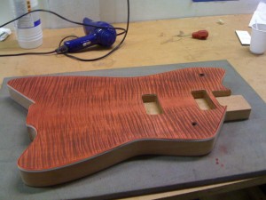 Stage 3: red stain applied