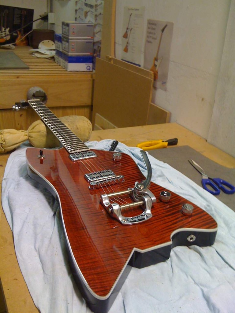 Completed guitar! Isn't she a beauty?
